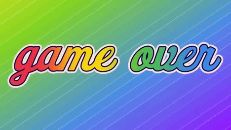 animación del juego sobre un fondo multicolor