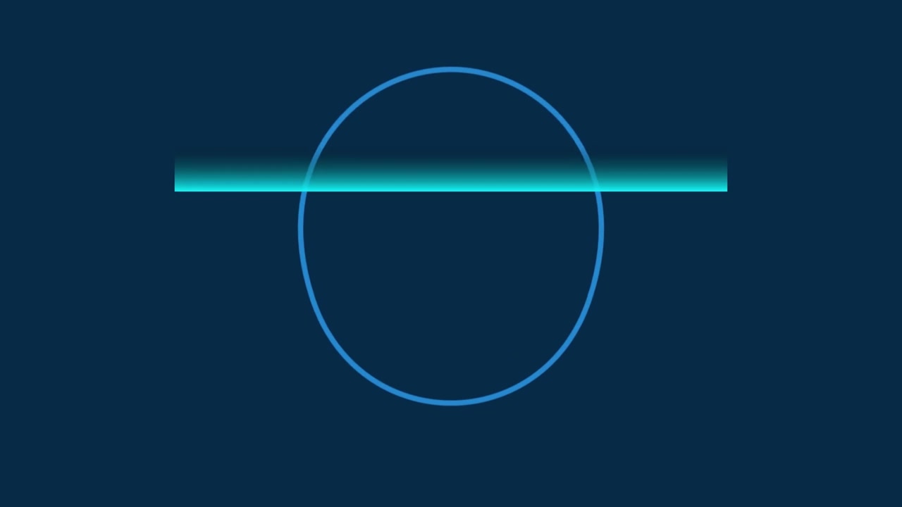 Futuristic scanning line animation moving across circular precision interface on dark background creating modern technology and detection visuals.