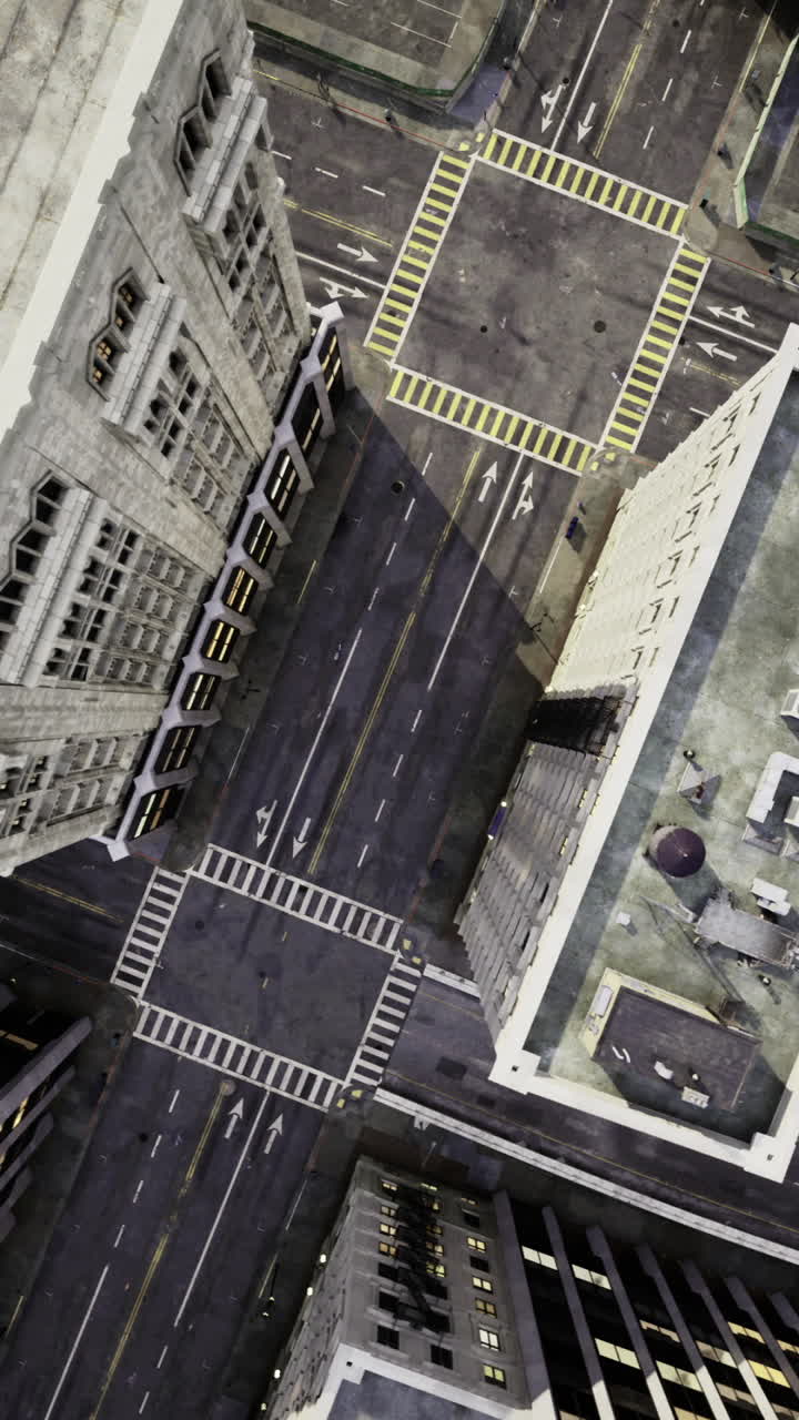 Stunning aerial view of a bustling urban landscape with intricate roadways