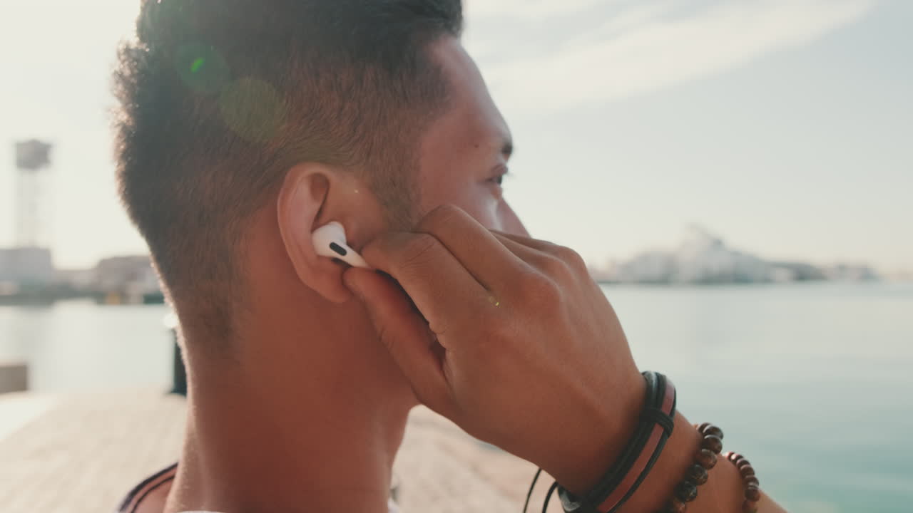 Man using Airpods