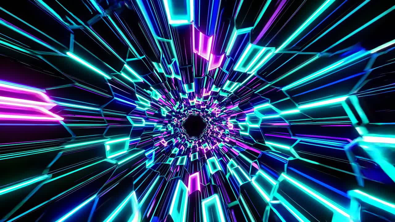 Neon Glowing Tunnel