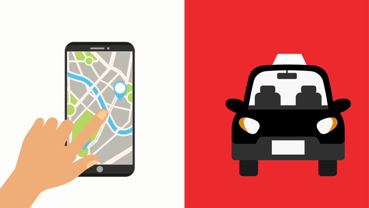 mano con móvil gps navegación mapa ubicación taxi