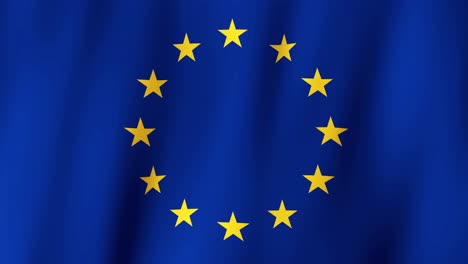 loopable waving flag of the eu (european union). digital animation background. full screen.