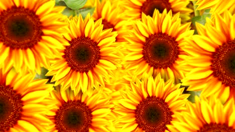 garden filled with sunflowers, loop animation,