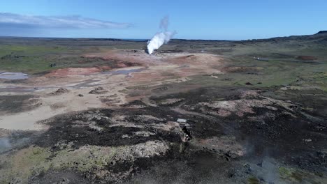 aerial view of a geothermal area in iceland