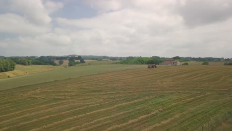 Aerial-view-of-plowed-agricultural-land-field-in-countryside-of-Tuscany-Italy