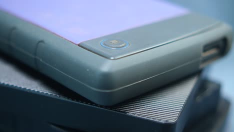 close-up of an old portable device