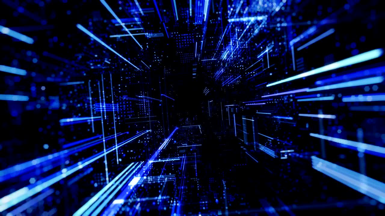 ciudad virtual digital abstracta. escaneo de la ciudad para el concepto de ataque de hackers. render 3d 4k bucle