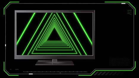 televisore con triangoli concentrici