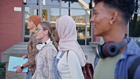 diverse group of students on campus