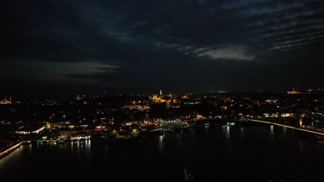 aerial night suleymaniye mosque