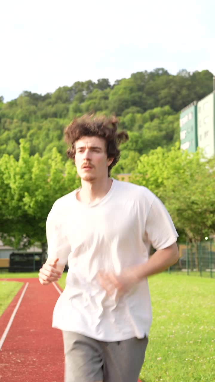Man Running on Track