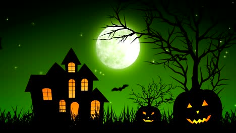 las calabazas del castillo de halloween
