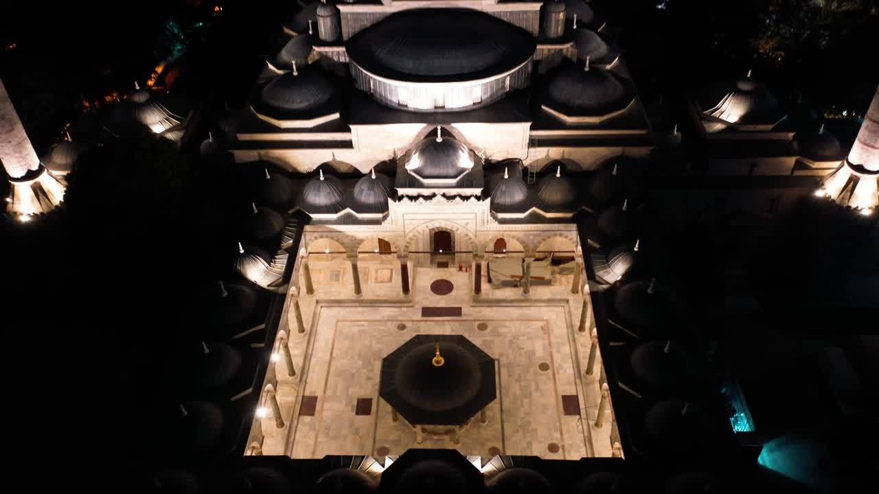 이스탄불의 바예지드 모스크의 야간 풍경, 터키에서 4k 영상