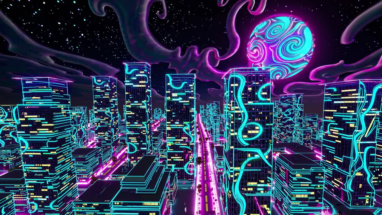 Neon Cityscape at Night