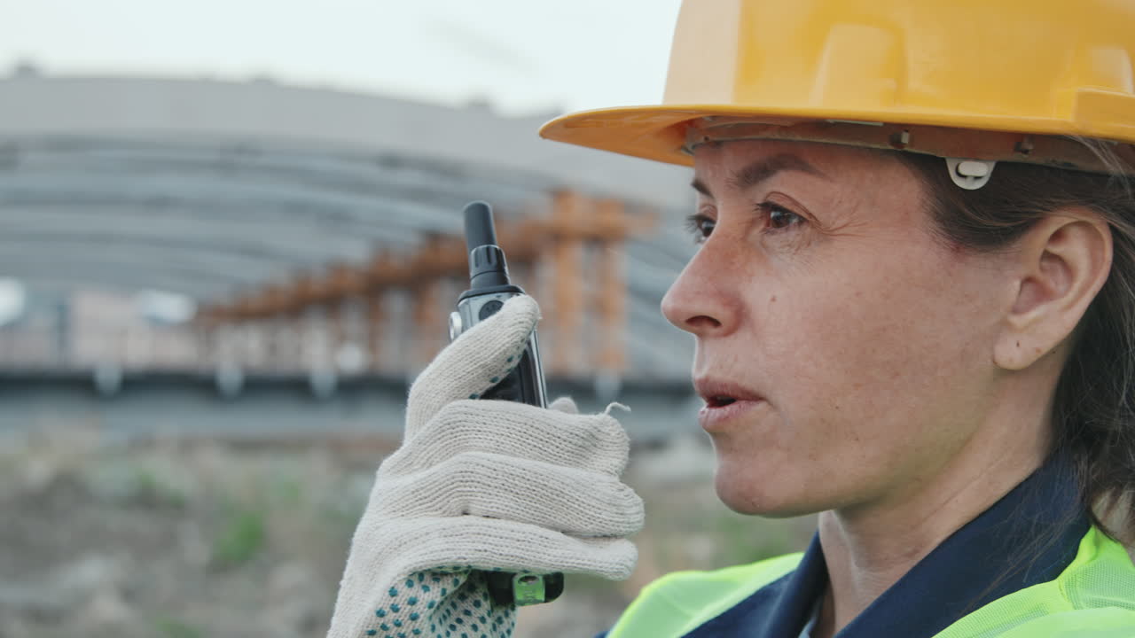 Close Up of Female Construction Site Supervisor