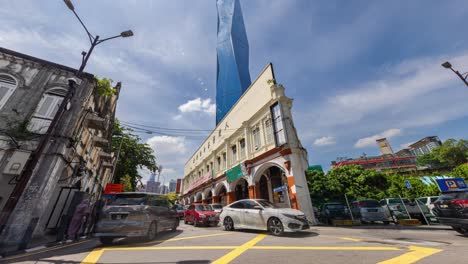 el lapso de tiempo en una esquina de la capital de malasia.