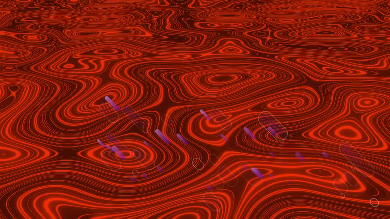 액체 배경 위에 보라색 빛의 트레일의 애니메이션