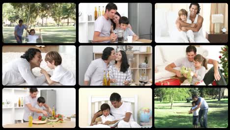 animación de un padre que cuida de su familia.