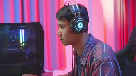 gamer playing video game