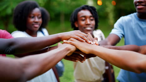 friends united in circle