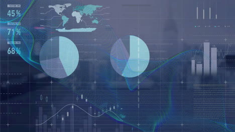 Animation-of-data-processing-and-statistics-over-cityscape