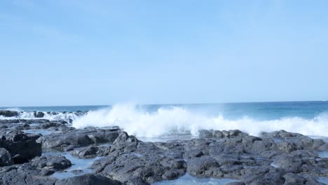 rocky coastline with waves