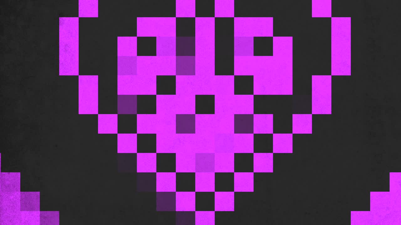 píxeles morados degradados de movimiento en arquitectura de 8 bits