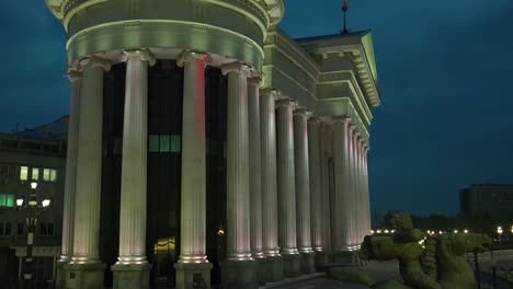 Ostentatious-public-buildings-dominate-the-night-skyline-in-Skopje-Macedonia