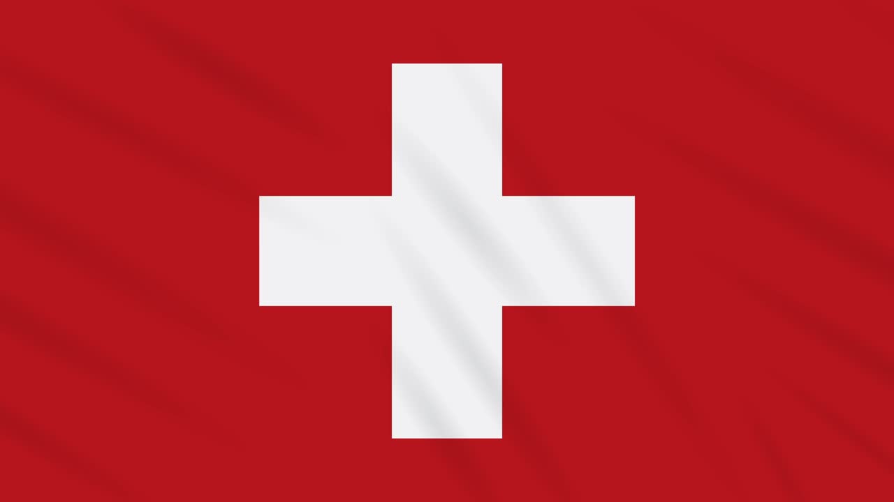 Switzerland flag waving cloth background, loop