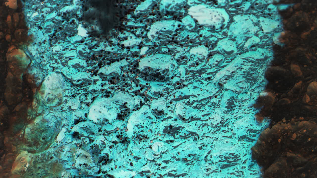 Abstract Turquoise and Blue Marbled Texture