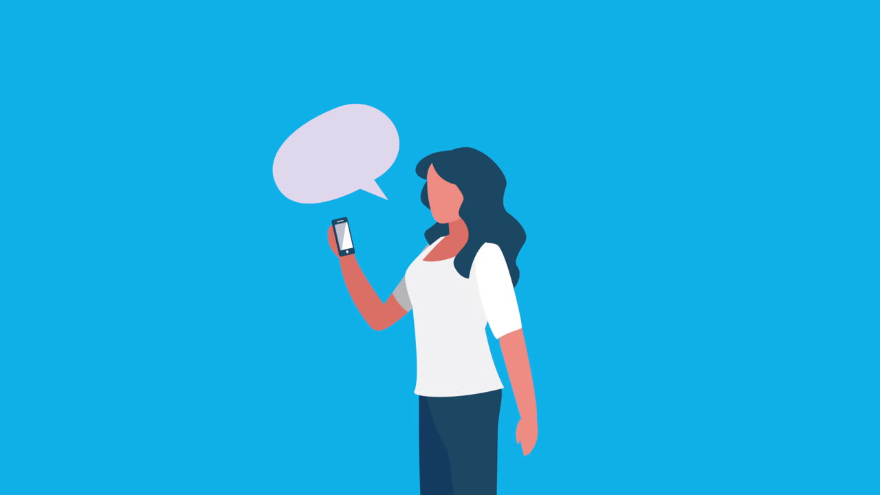 스마트폰을 사용하는 여성 학생과 온라인 교육