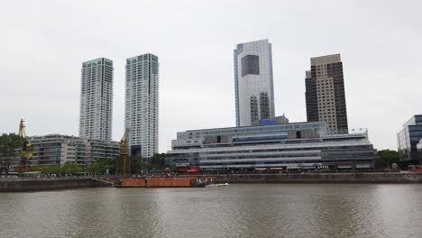 panoramic at hotels and skyscrapers of puerto madero waterfront of buenos aires argentina