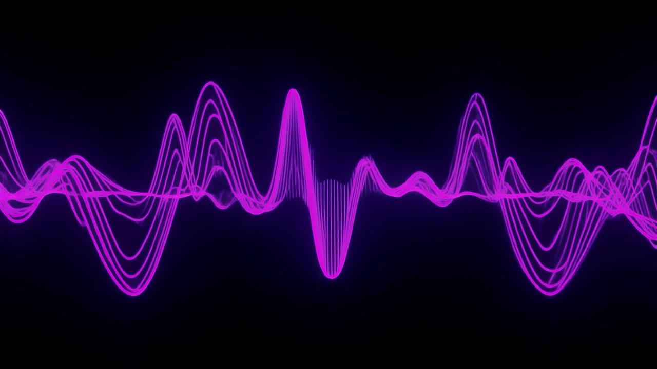 Animated Purple Audio Waveform Oscillating on Black Background