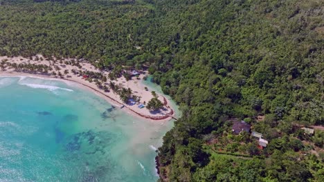 orbit shot of cano frio river in las galeras, samana, dominican republic