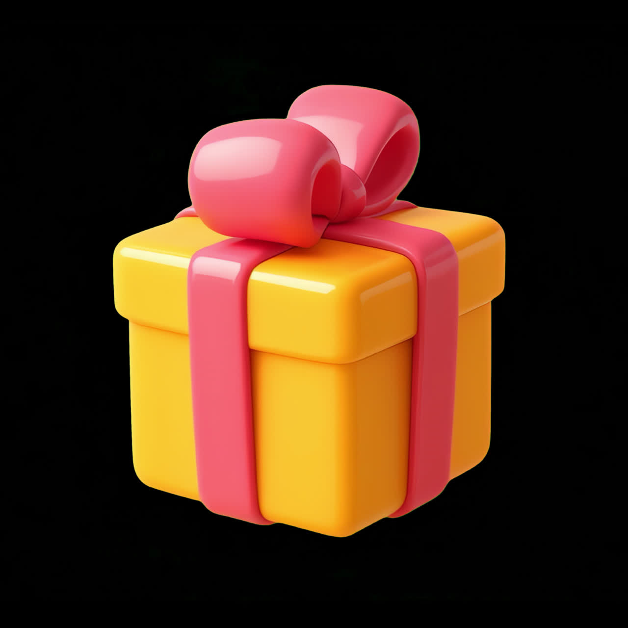Colorful gift box illustration animation isolated asset, transparent 4K video, alpha channel, ProRes