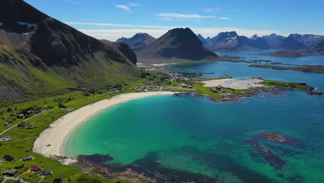 Beach-Lofoten-islands-is-an-archipelago-in-the-county-of-Nordland,-Norway.