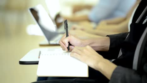 i am going to get through this study today. students study in class room in university.