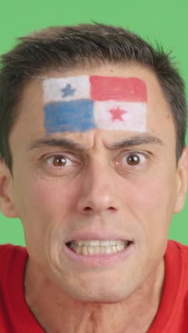 man with panamanian national flag upset with a referee