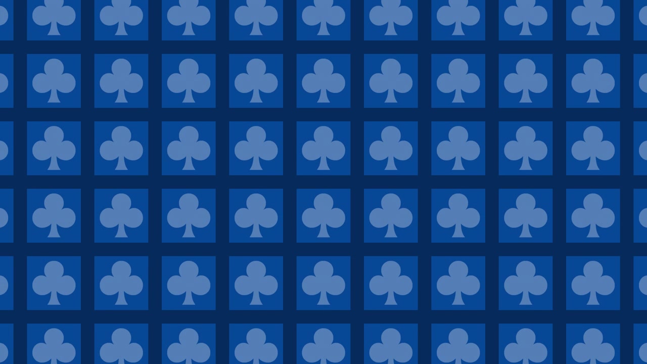 Padrão de Cartas de Baralho com Naipe de Paus Azul