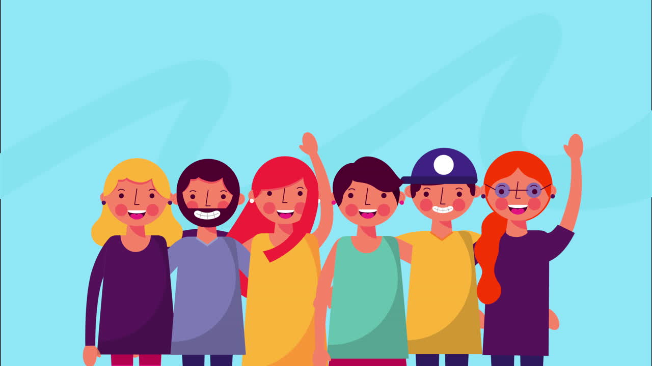 grupo de personajes de mejores amigos