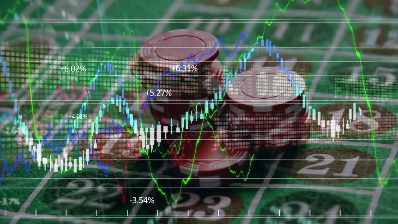 테이블 위에 서 있는 카지노  ⁇ 에 대한 데이터 처리 애니메이션