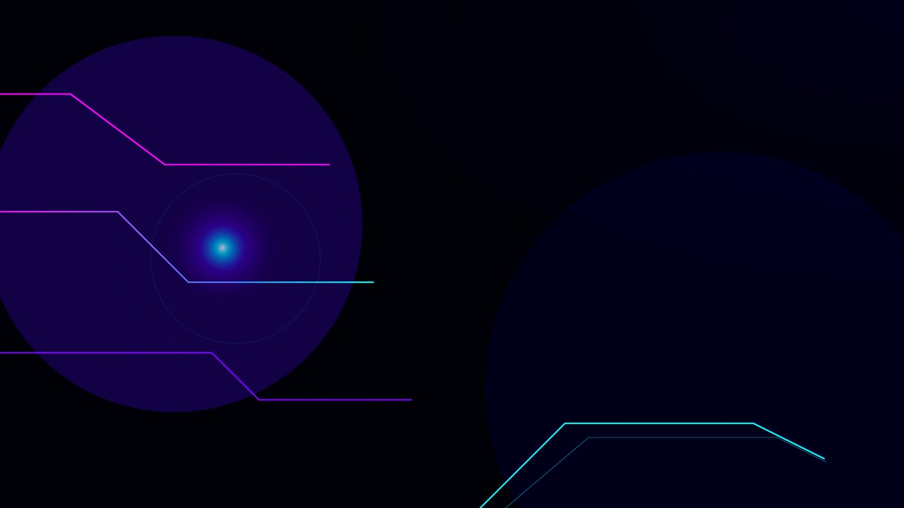 Abstract Digital Interface with Glowing Circles and Connecting Lines