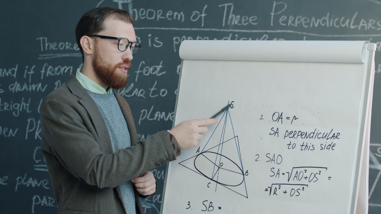 Mathematics Lesson on Theorem of Three Perpendiculars