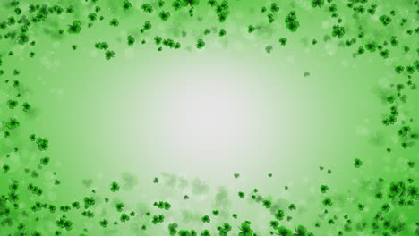 4k shamrock st patricks day holiday green leaf clover falling confetti glitter rain background