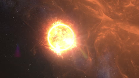 solar flare in space