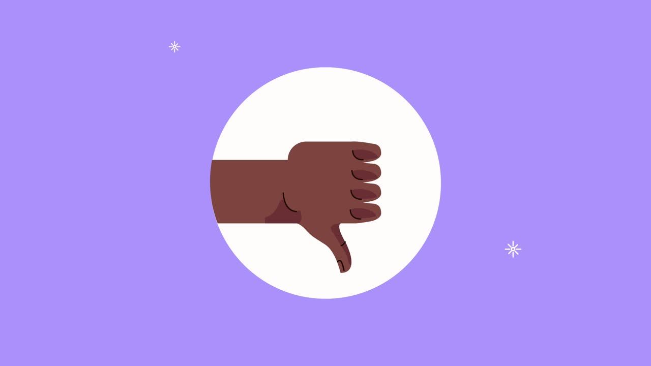 afro hand human bad signal animation