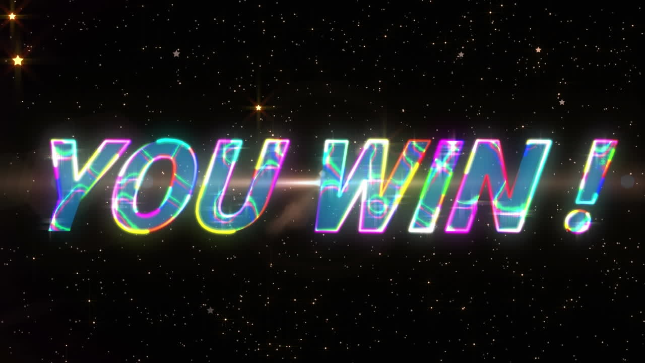 밤하늘의 별들 위에서 텍스트를 이기는 애니메이션