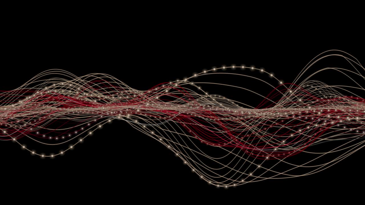 animación futurista con objeto de onda de partículas en cámara lenta, 4096x2304 bucle 4k