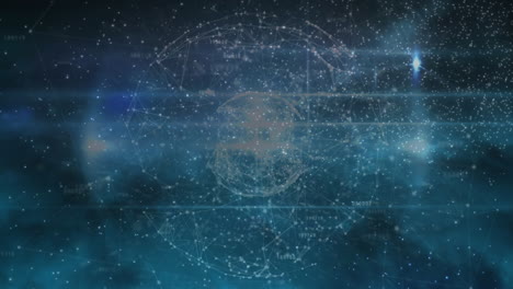 animación de estrellas sobre el globo de conexiones